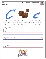 c harfi çizgi çalışması